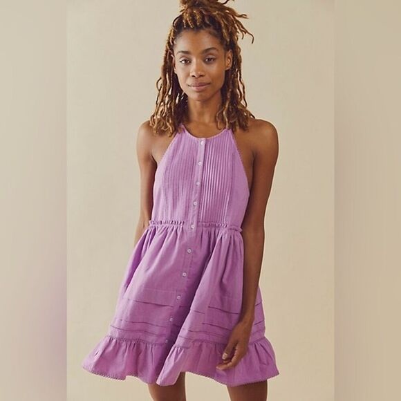 Free people Size S dessert days lilac purple dress Sleeveless Strappy Back NWT - Picture 4 of 11